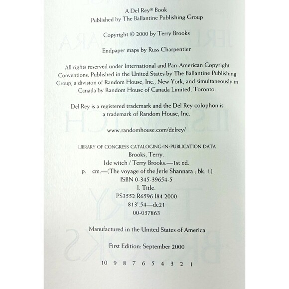 Isle Witch Voyage of the Jerle Shannara by Terry Brooks 2000 First Edition Book - Picture 10 of 13